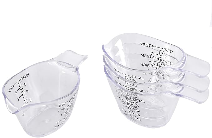 4 Pack Small Measuring Cups, 2oz/60ml Mini Measuring Cup by MiziDo