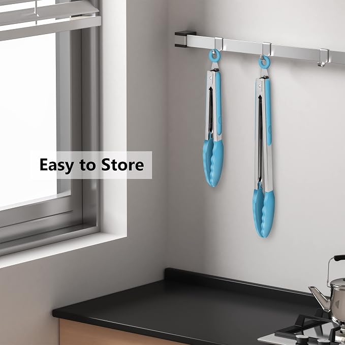2 Pack Silicone Kitchen Tongs – 9" & 12" Set, Heat Resistant up to 500°F - Image 6