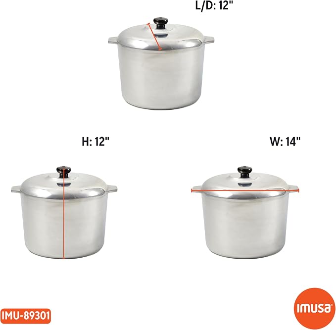 IMUSA USA Heavy Duty Cajun Aluminum Stock Pot 14 Quart - Image 8