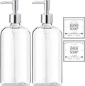 Clear Soap Dispenser with Rust Proof Pump, Waterproof Labels, Plastic Hand Soap by XLENT