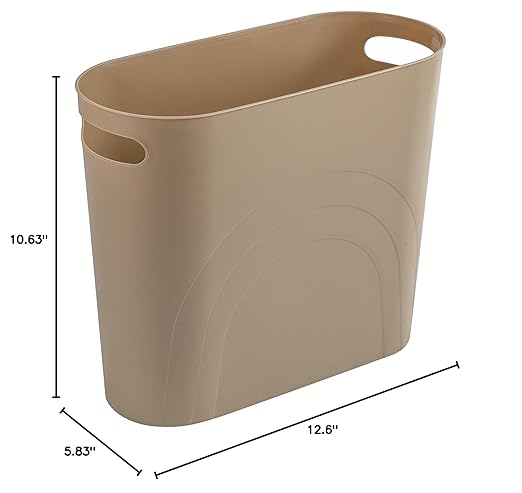 rejomiik Small Trash Can, 3.5 Gallon Slim Garbage Can Plastic Waste Basket - Image 8
