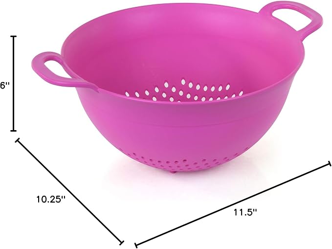Mintra Home Plastic Strainer Colanders Set: 3, 3.5 and 5 Quart Double Strong - Image 10