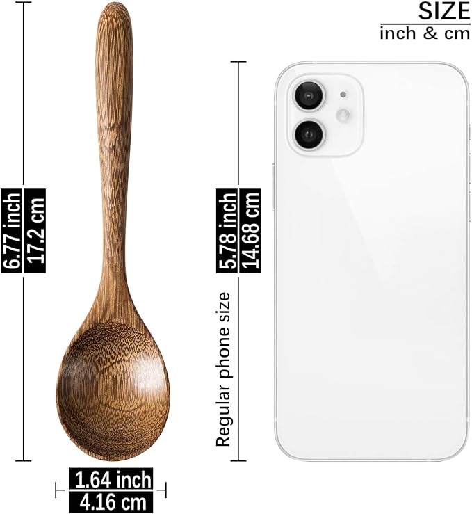 6 PCS Wooden Spoons for Honey, 6.7 inch Small Wooden Spoons - Image 2