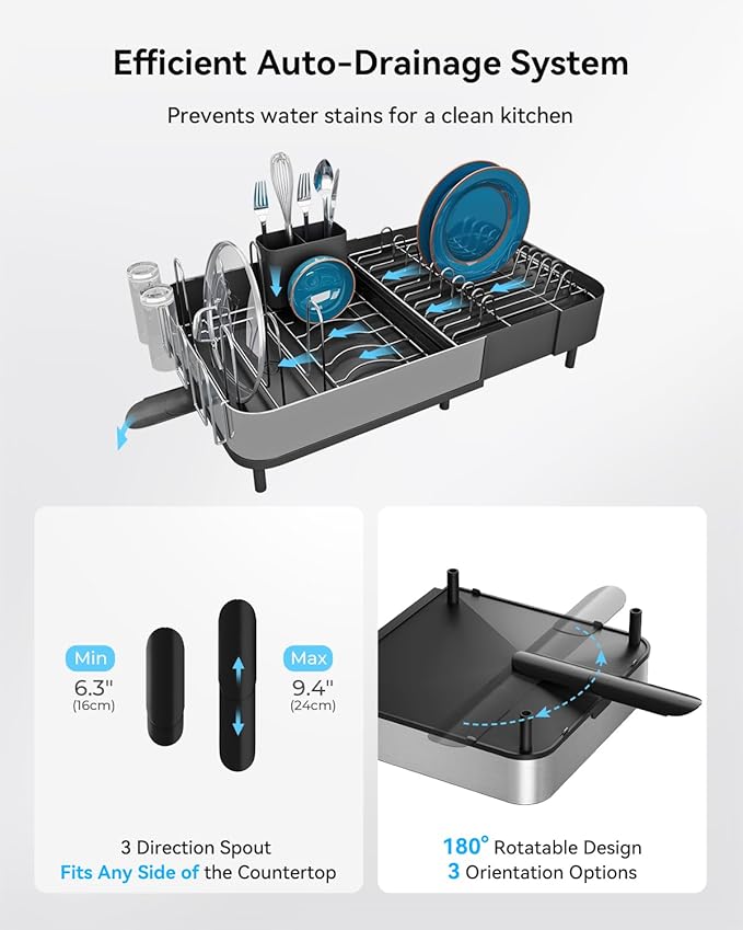SUNLY Expandable Dish Drying Rack, Versatile Brackets - Image 4