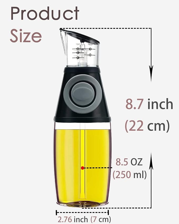 Oil Dispenser Bottle, 8.5oz Olive Oil Dispenser Oil Sprayer, Baking Frying - Image 2