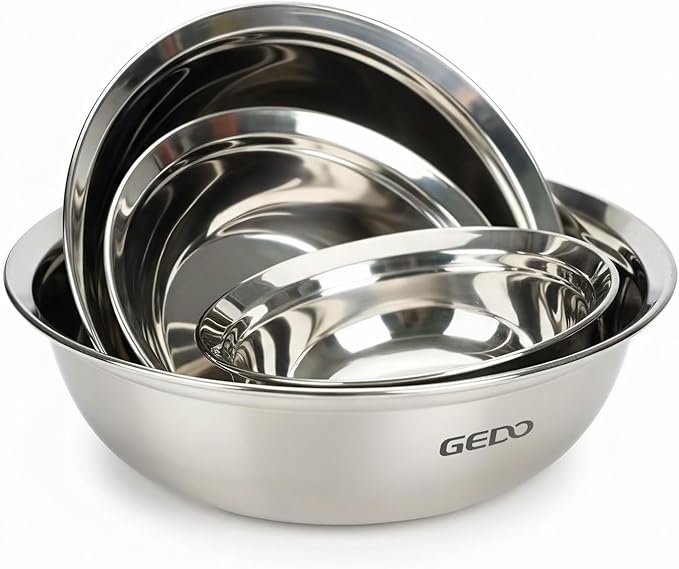 GEDO Stainless Steel 4 Piece Mixing Bowls Set, SUS316 Metal Nesting Bowls by GEDOGuardianofFamilyHealth