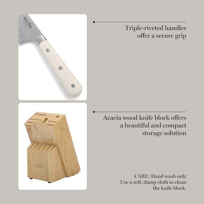 MARTHA STEWART Eastwalk 14 Piece High Carbon Stainless Steel Cutlery Kitchen - Image 5