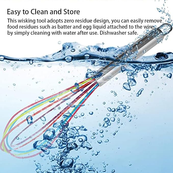 Silicone Whisk set of 3, 8+10+12in Kitchen Balloon Wire Whisks, Hand Egg Mixer - Image 6