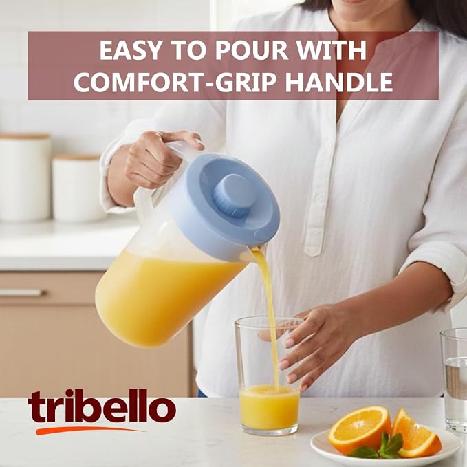 Tribello Pitcher with Lid Half Gallon, Ice Tea, and Drinks, Freezer/Dishwasher - Image 2