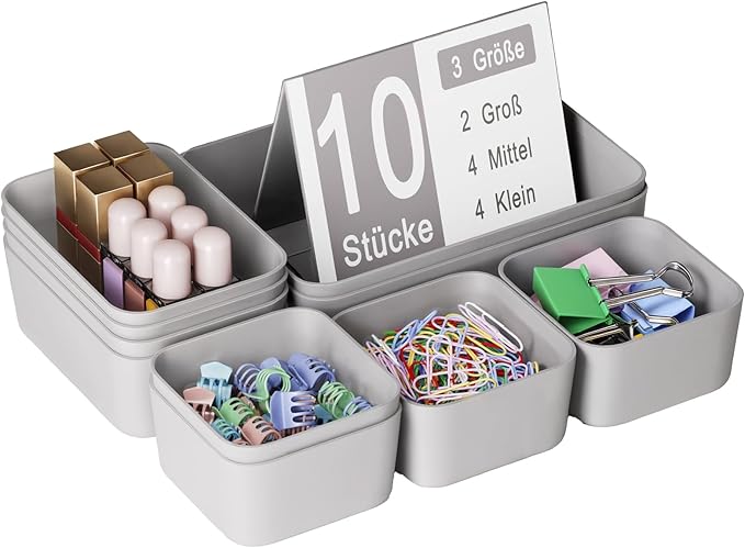 Plastic Drawer Organizers, Bathroom and Vanity Organizer Plastic Tray, Makeup by Homhut
