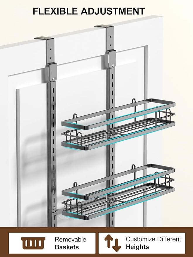 Delamu Over the Door Pantry Organizer, 6 Tier Pantry Door Organizer - Image 6