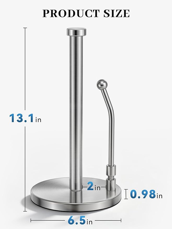 SMARTAKE Paper Towel Holder, Paper Towel Dispenser Standing Weighted Base Non - Image 5