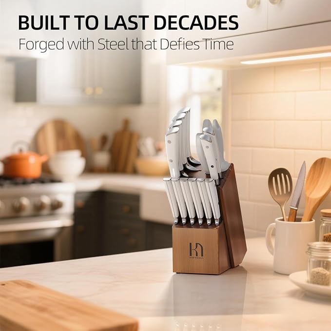 Knife Set, Premium 15 Piece Japanese High Carbon Stainless Steel Knives Set - Image 7