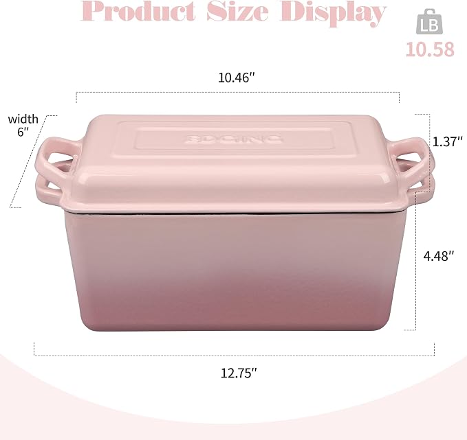 EDGING CASTING Enameled Cast Iron Dutch Oven, Oblong Bread Oven - Image 2
