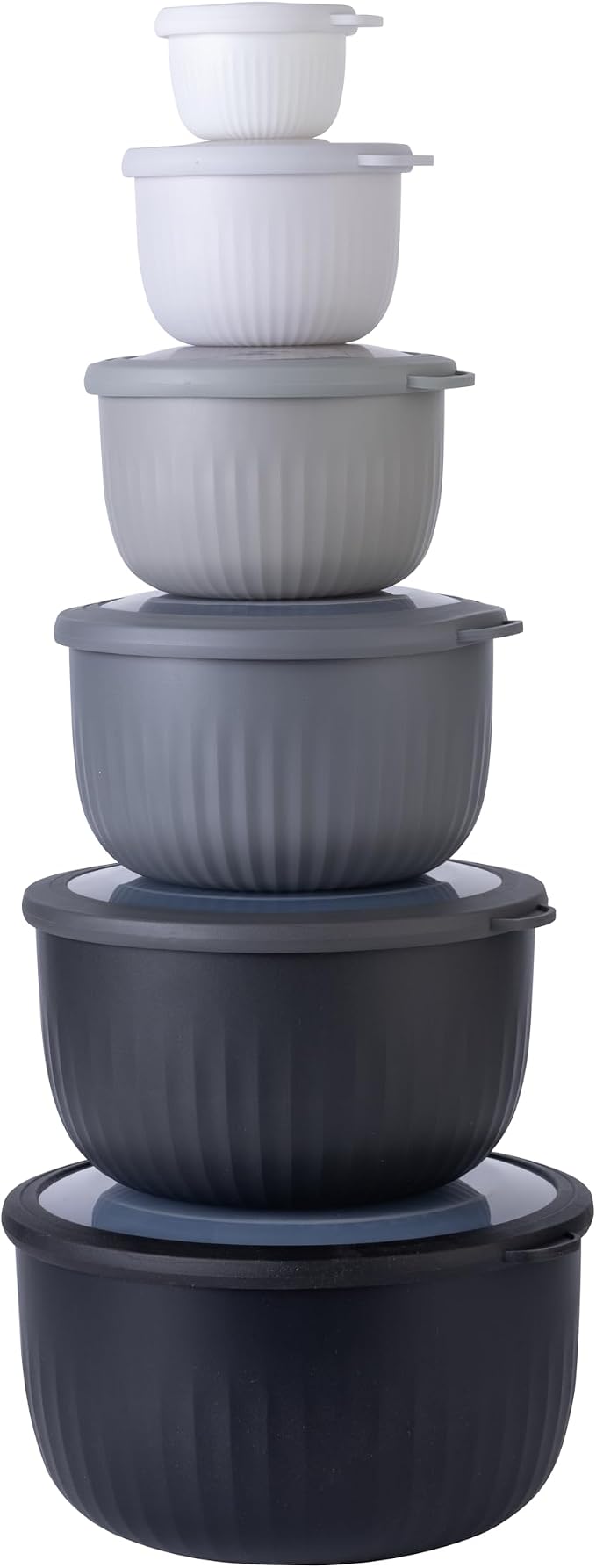 COOK WITH COLOR Prep Bowls with Lids- Wide and Deep Nesting Plastic Small by CookwithColor