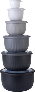 COOK WITH COLOR Prep Bowls with Lids- Wide and Deep Nesting Plastic Small by CookwithColor