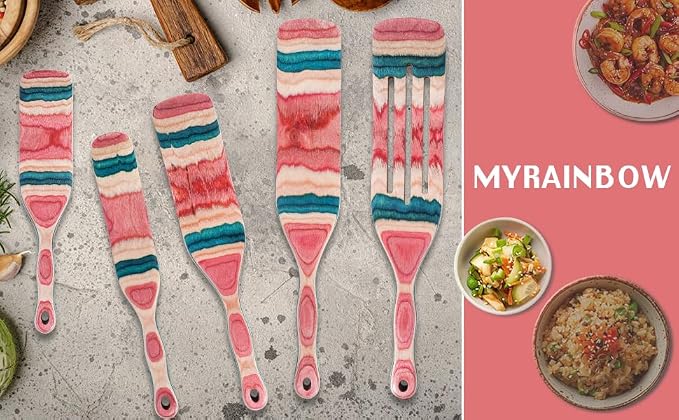MYRAINBOW A5-3 Spurtle Set, Wooden Utensils - Image 7