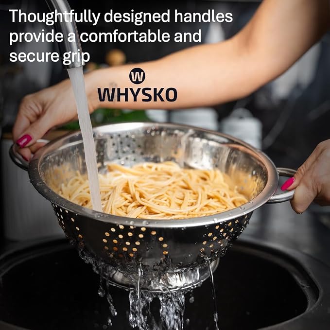 Whysko 3 Pack Stainless Steel Colanders - 5 Qt - Image 7