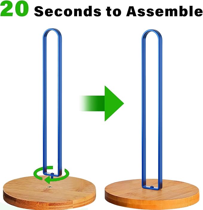 TONLEA Wooden Paper Towel Holder Countertop, Kitchen-Towel-Holder FreeStanding - Image 3