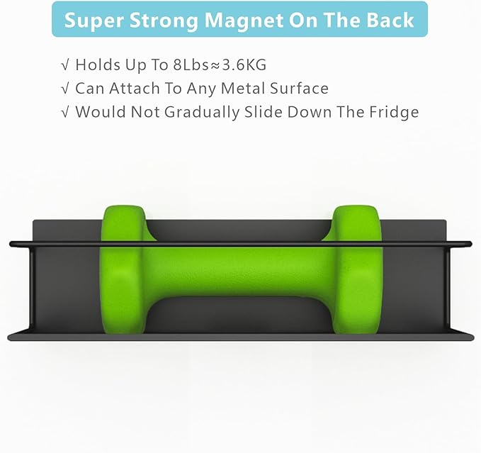 Magnetic Spice Rack For Refrigerator, Magnetic Fridge Shelf For Kitchen - Image 3