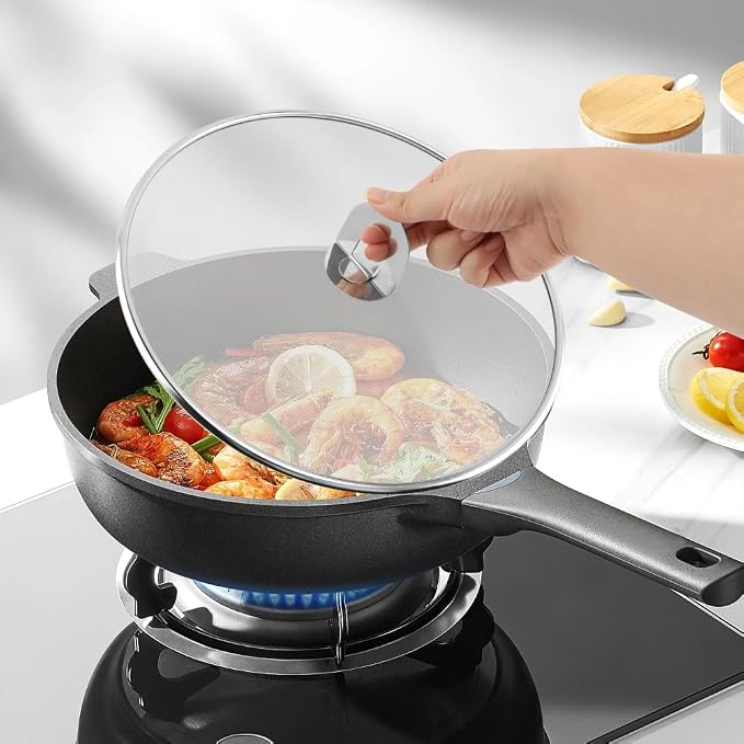 Splatter Screen for Frying Pan, 3 Pack Stainless Steel Extra-Fine Mesh Grease - Image 3