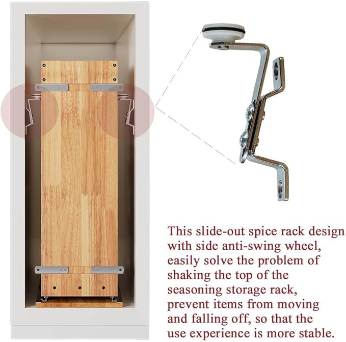 OCG 4 Tier Pull Out Spice Rack Holder Shelves, spice organization - Image 6