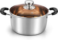TeamFar Stock Pot 4qt, Stainless Steel Stock Soup Pasta Pot by TeamFar