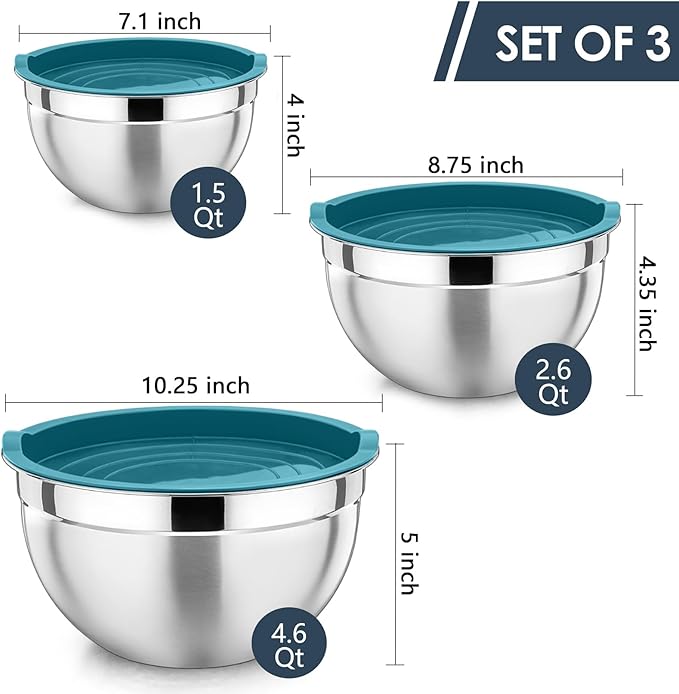 P&P CHEF Blue Mixing Bowls - Image 2