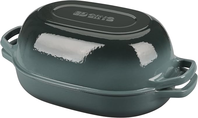 EDGING CASTING Enameled Cast Iron Oval Dutch Oven Pot by EDGINGCOOKWARE