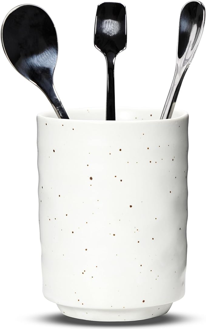 Ceramic Spoon Holder for Coffee Bar, Upright Tea Spoon Holder Cup, Coffee by U-TIMES