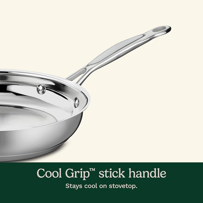 Cuisinart 8-Inch Open Skillet, Stainless Steel Skillet, Large Kitchen Pan - Image 3