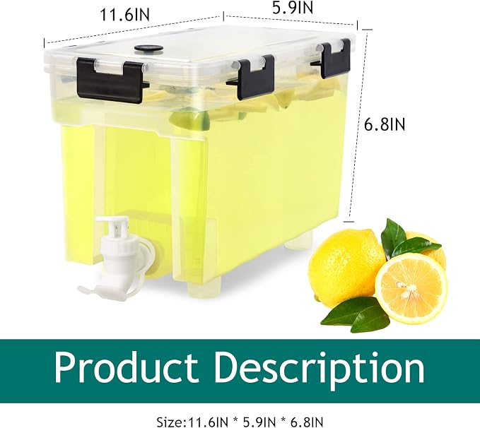 1 Gallon Drink Dispenser For Fridge, Beverage Dispenser - Image 3