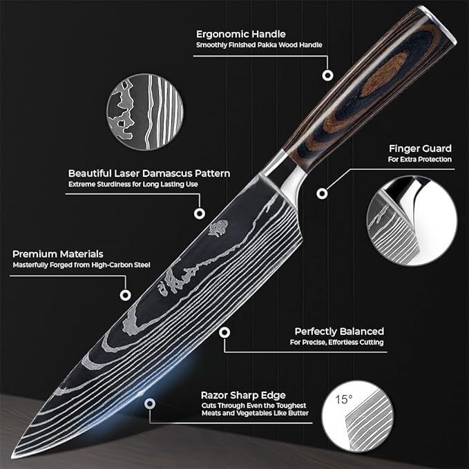 SENKEN 8-piece Premium Japanese Kitchen Knife Set - Image 5