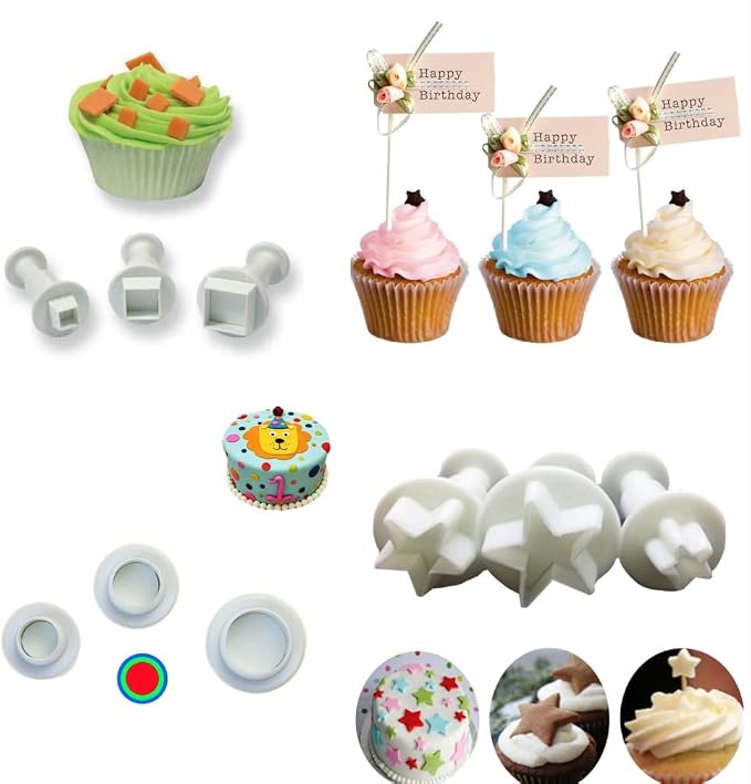 20 Pcs Cookie Cutters, Fondant Cake Cookie Plunger Cutter, Mini Plastic Biscuit - Image 3