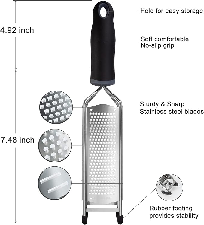 3 in 1 Cheese Grater Zester Citrus Lemon 304 Stainless Steel Zester Versatile - Image 2