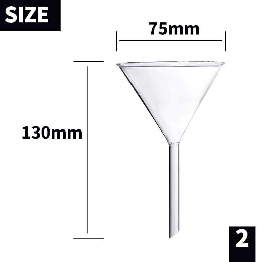 Glass Funnel Set, 50mm & 40mm Diameter - Image 3