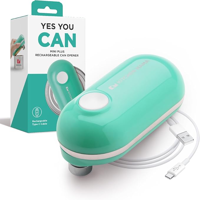 Kitchen Mama Mini Plus Rechargeable Electric Can Opener: USB-C Charging by KitchenMama