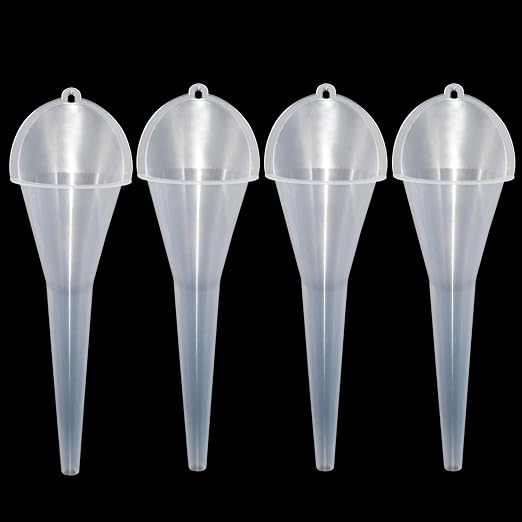 4 Pcs Long Neck Oil Funnel for Automotive, Wide Mouth Plastic Funnel, Long by WeiMeet