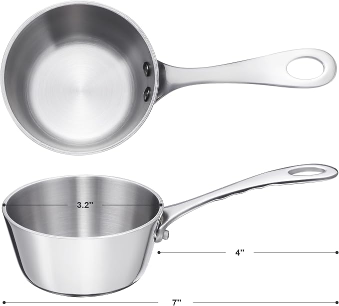 Mini Sauce Pan, Tri-Ply Stainless Steel Pot - Image 2