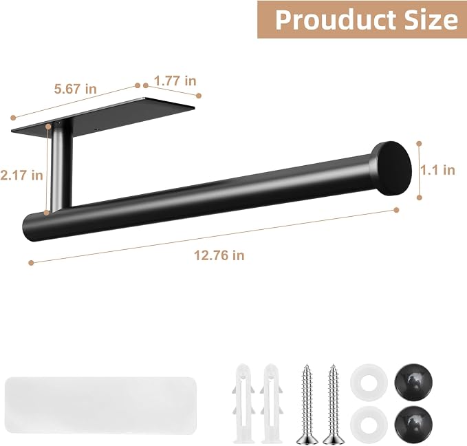 2 Pack Paper Towel Holder, Improved Paper Towel Holder Under Cabinet, Stainless - Image 6