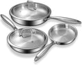 Tri-Ply Stainless Steel Frying Pans Set by EWFEN
