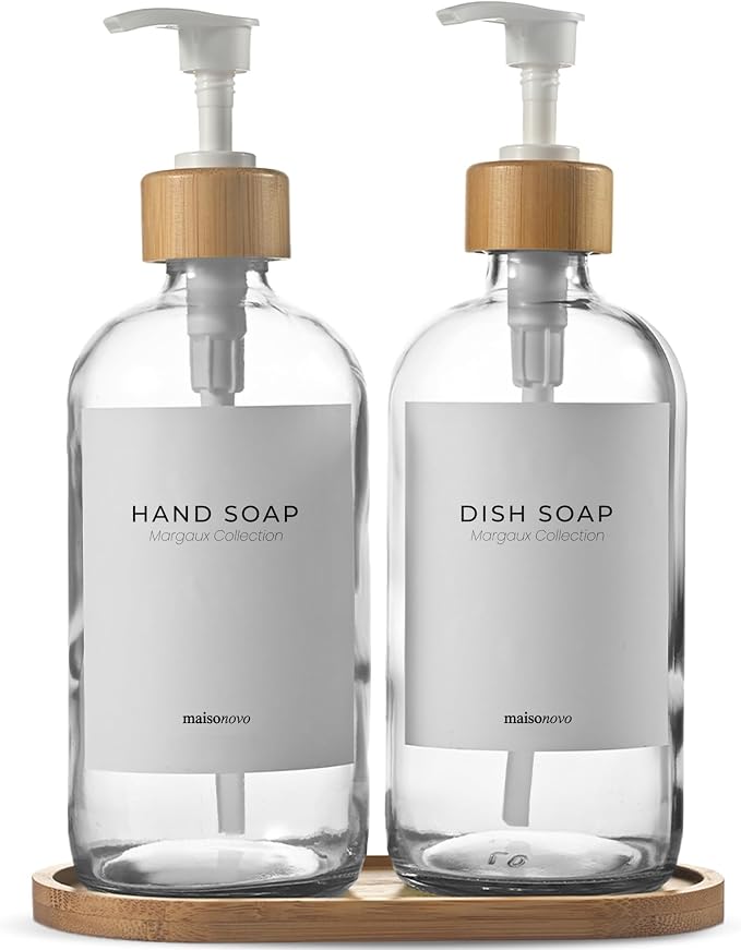 MaisoNovo Glass Dish Soap Dispenser by MaisoNovo-TheArtofSustainableLiving