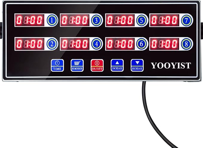 Precision Kitchen Timers for Cooking – 8 Channel Commercial Kitchen Timer by YOOYIST