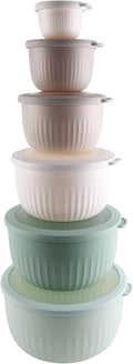 COOK WITH COLOR Prep Bowls with Lids- Wide and Deep Nesting Plastic Small by CookwithColor