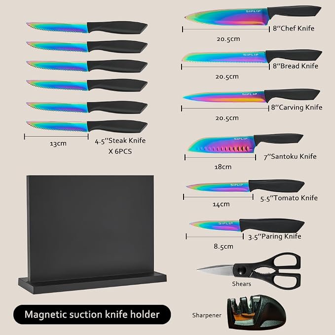 15-Piece High Carbon Stainless Steel Kitchen Knife Set - Image 2
