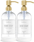 Vine Creations Clear Glass Soap Dispenser, 2 Pack Kitchen Soap Dispenser Set by VineCreations