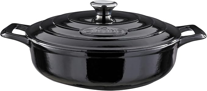 La Cuisine Enameled Cast Iron Braiser Sauté Pan Shallow Casserole by LaCuisineforlife