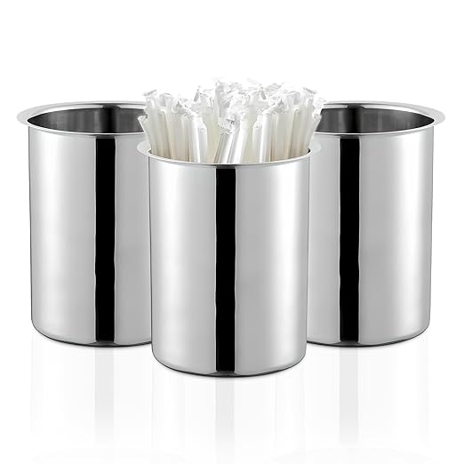 OCS Parts 6.75-Inch Kitchen Utensil Holders | Set of 3 | Stainless Steel by OCSParts