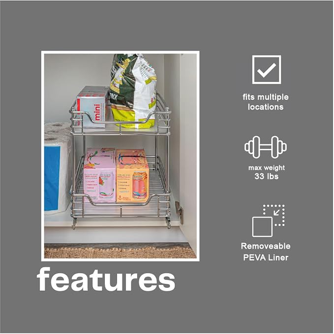 Household Essentials Glidez Chrome-Plated Steel Pull-Out/Slide-Out Storage - Image 6