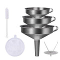 5 in 1 Funnels for Filling Bottles Stainless Steel Small Kitchen Funnel Set for by MASANIU